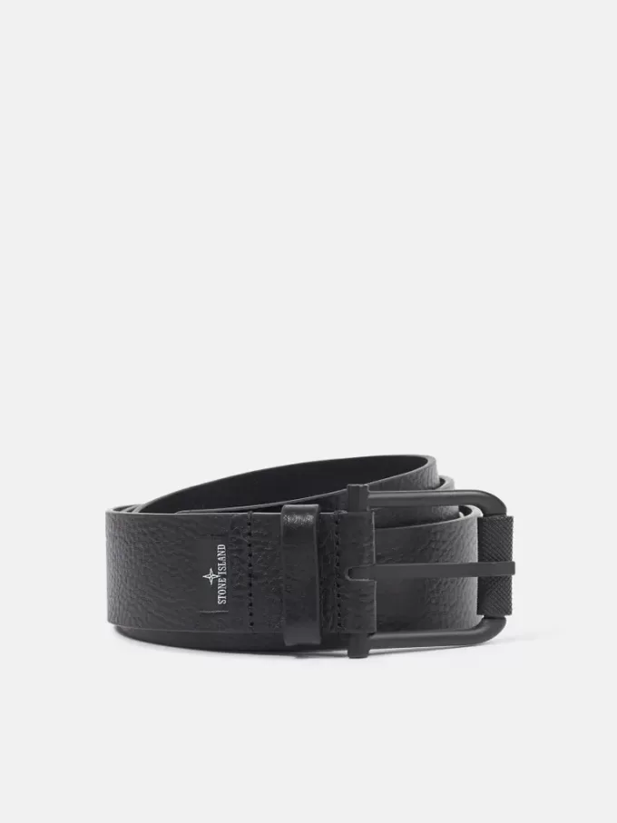Ceinture avec boucle en métal mat