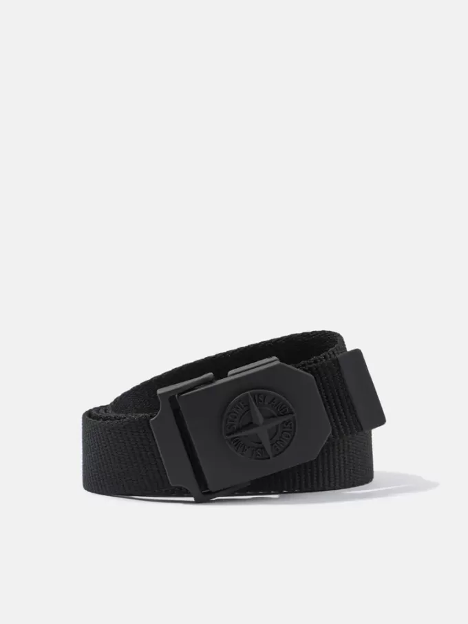 Ceinture à boucle carrée et logo Compass