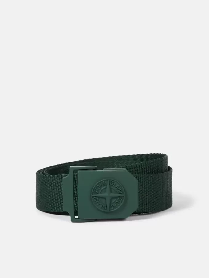 Ceinture à boucle carrée et logo Compass