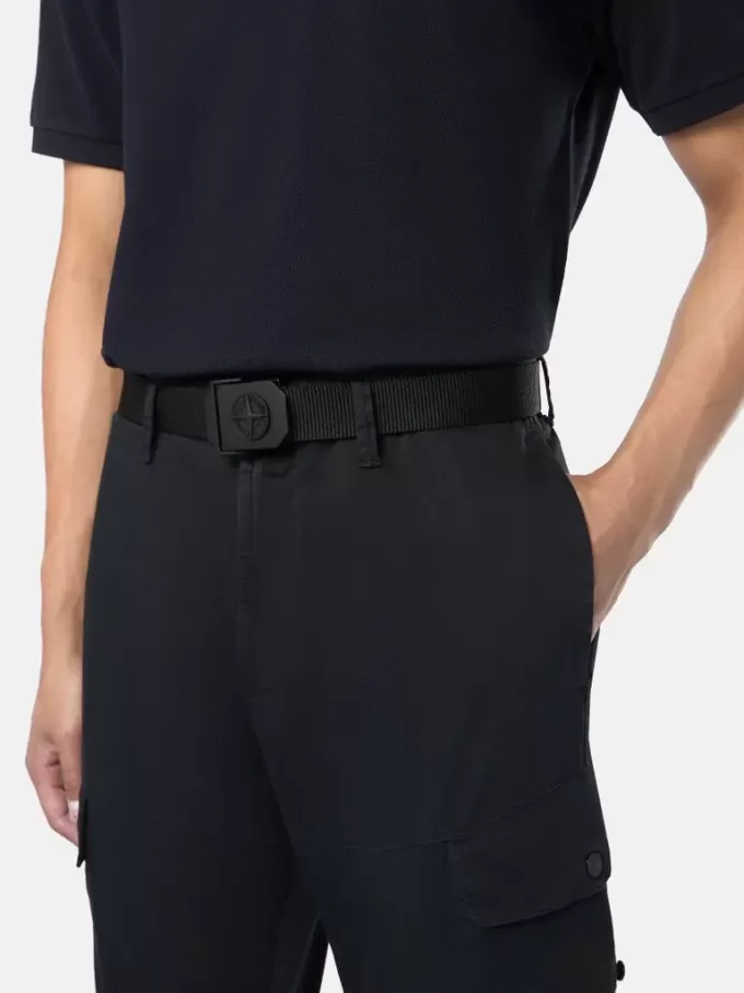 Ceinture à boucle carrée et logo Compass