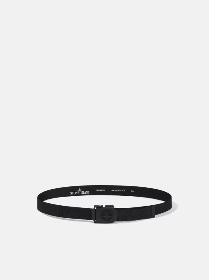 Ceinture à boucle carrée et logo Compass