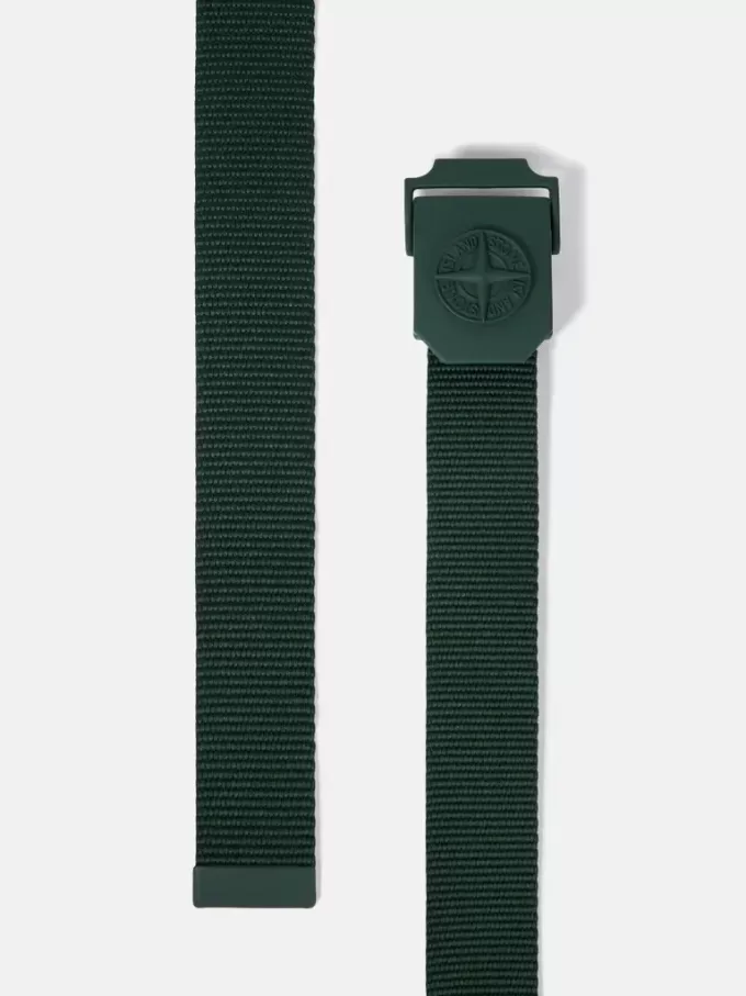 Ceinture à boucle carrée et logo Compass