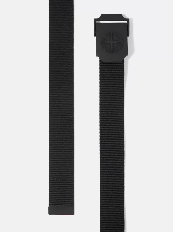 Ceinture à boucle carrée et logo Compass
