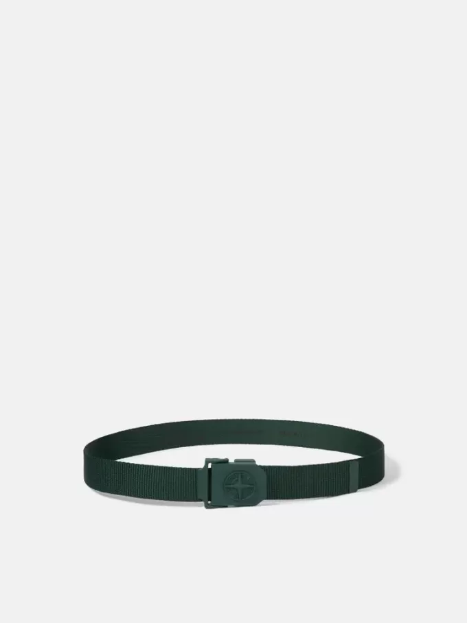 Ceinture à boucle carrée et logo Compass