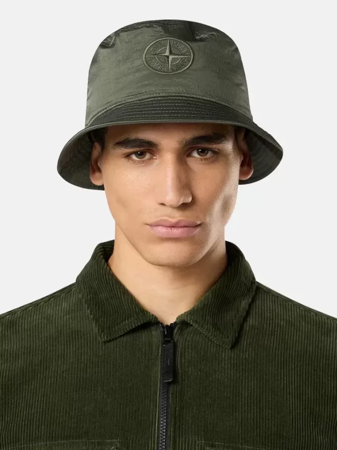 Chapeau bob avec doublure en maille et broderie Compass Chapeau bob avec doublure en maille et broderie Compass