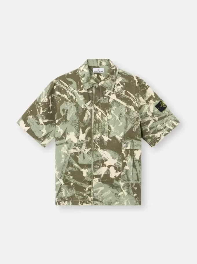 Chemise à manches courtes confortable avec boutons Chemise à manches courtes confortable avec boutons