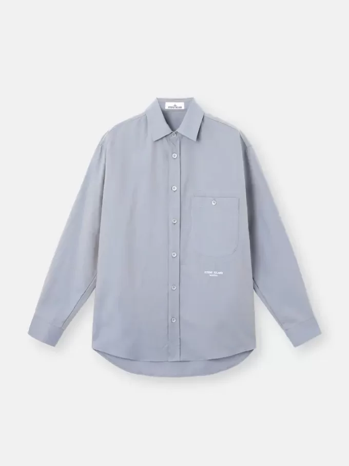 Chemise à manches longues confortable avec poche poitrine boutonnée Chemise à manches longues confortable avec poche poitrine boutonnée