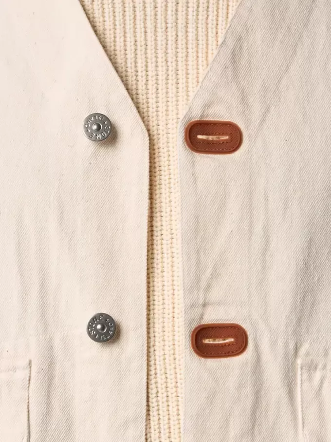 Gilet avec fermeture à boutons et empiècements en caoutchouc Gilet avec fermeture à boutons et empiècements en caoutchouc