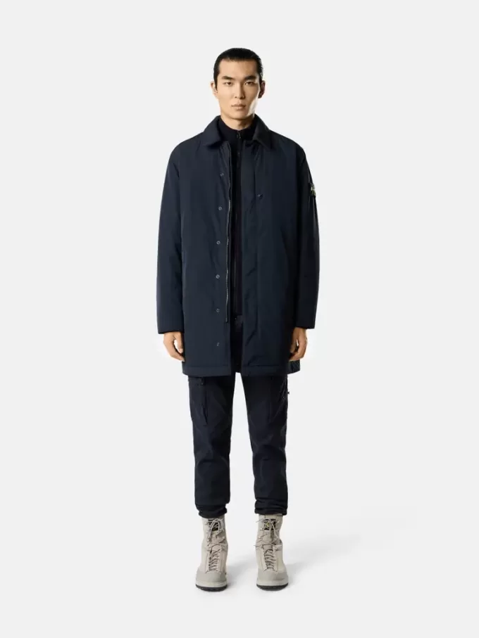 Manteau court rembourré avec poches anti-chute et à boutons-pression Manteau court rembourré avec poches anti-chute et à boutons-pression