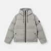Parka en duvet imperméable avec poches à boutons-pression Parka en duvet imperméable avec poches à boutons-pression