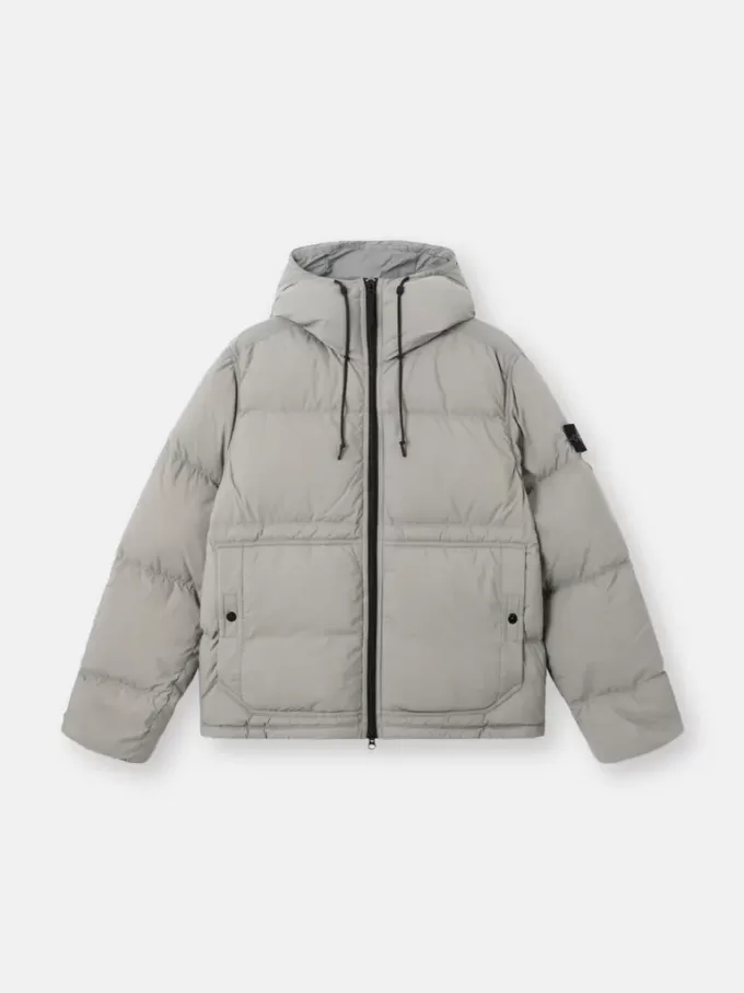 Parka en duvet imperméable avec poches à boutons-pression Parka en duvet imperméable avec poches à boutons-pression