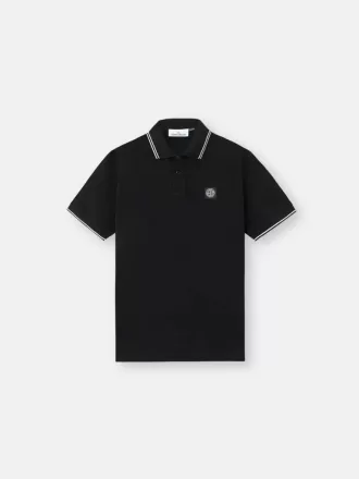 Polo à manches courtes slim fit avec détails rayés