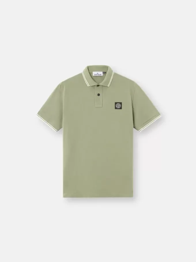 Polo à manches courtes slim fit avec détails rayés Polo à manches courtes slim fit avec détails rayés