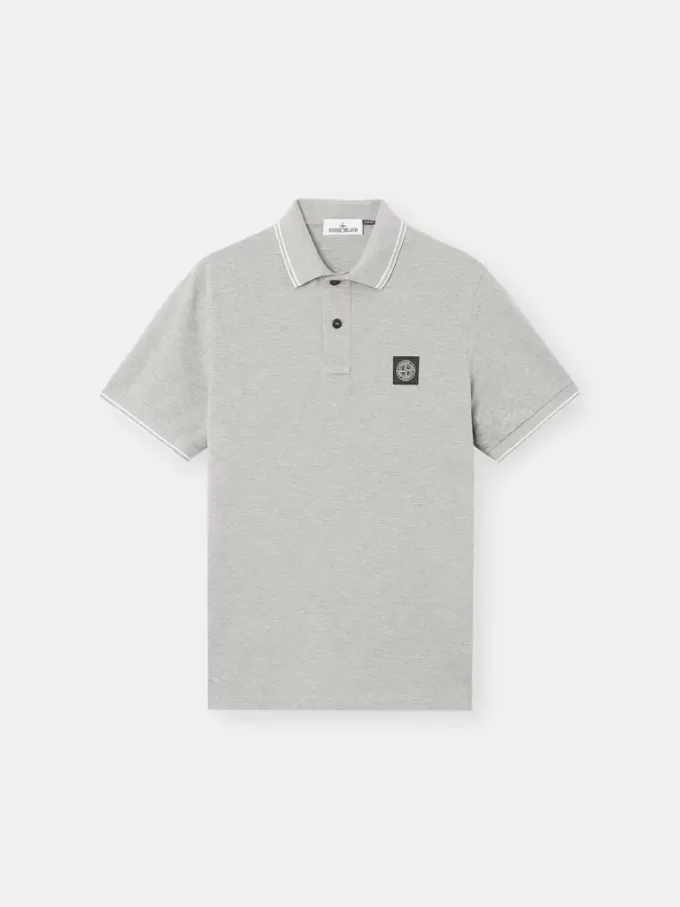 Polo à manches courtes slim fit avec détails rayés Polo à manches courtes slim fit avec détails rayés
