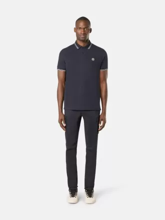Polo à manches courtes slim fit avec détails rayés Polo à manches courtes slim fit avec détails rayés