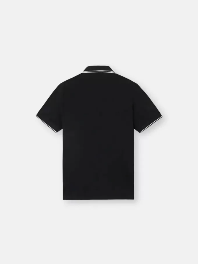 Polo à manches courtes slim fit avec détails rayés Polo à manches courtes slim fit avec détails rayés