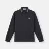 Polo à manches longues slim fit avec détails rayés Polo à manches longues slim fit avec détails rayés