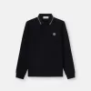 Polo à manches longues slim fit avec détails rayés Polo à manches longues slim fit avec détails rayés
