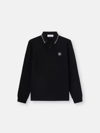 Polo à manches longues slim fit avec détails rayés