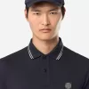 Polo à manches longues slim fit avec détails rayés Polo à manches longues slim fit avec détails rayés