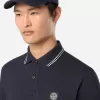 Polo à manches longues slim fit avec détails rayés Polo à manches longues slim fit avec détails rayés
