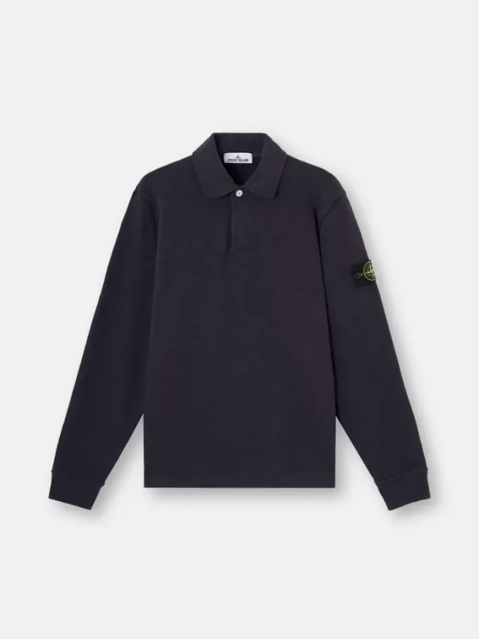 Polo sweat-shirt coupe classique avec fermeture à boutons-pression