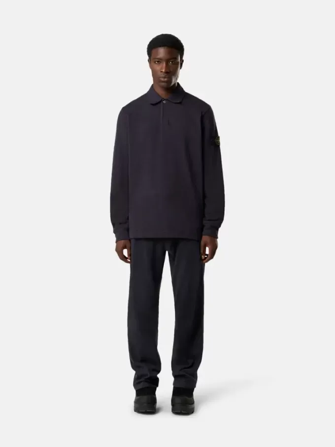 Polo sweat-shirt coupe classique avec fermeture à boutons-pression