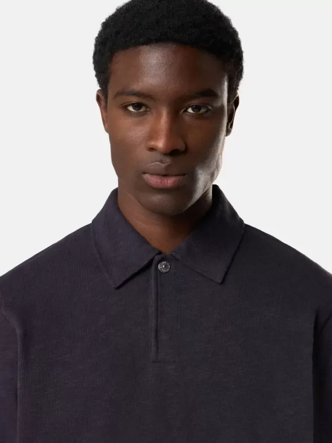 Polo sweat-shirt coupe classique avec fermeture à boutons-pression