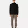 Pull boutonné avec bords en feutre Pull boutonné avec bords en feutre