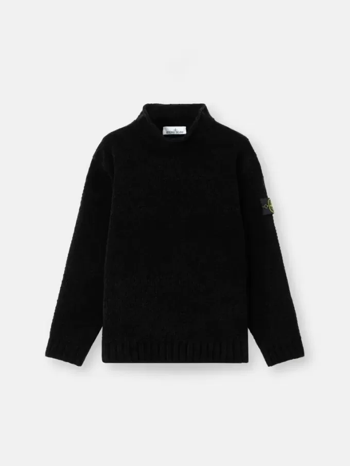 Pull à col montant avec détails de coutures inversées