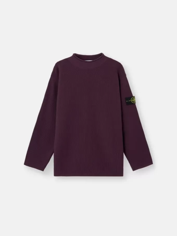 Pull à col montant avec détails de coutures inversées