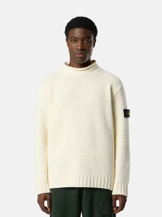 Pull à col montant avec détails de coutures inversées