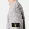 Pull à col montant avec larges bordures côtelées