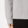 Pull à col montant avec larges bordures côtelées