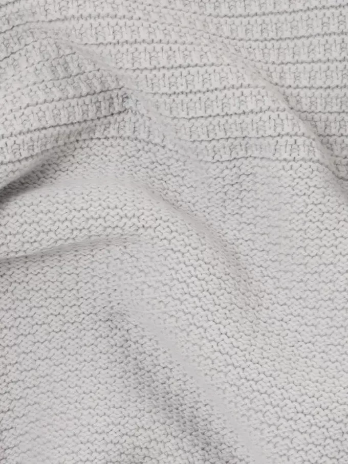 Pull à col montant avec larges bordures côtelées