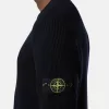 Pull à col rond avec bordures côtelées