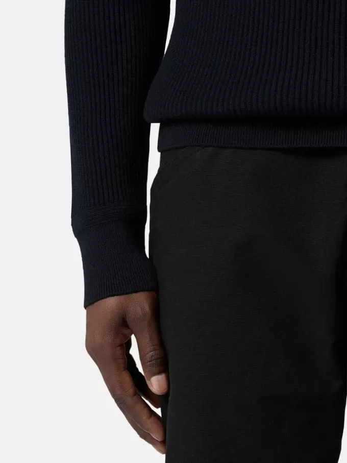 Pull à col rond avec bordures côtelées