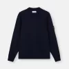 Pull à col rond avec détails cousus