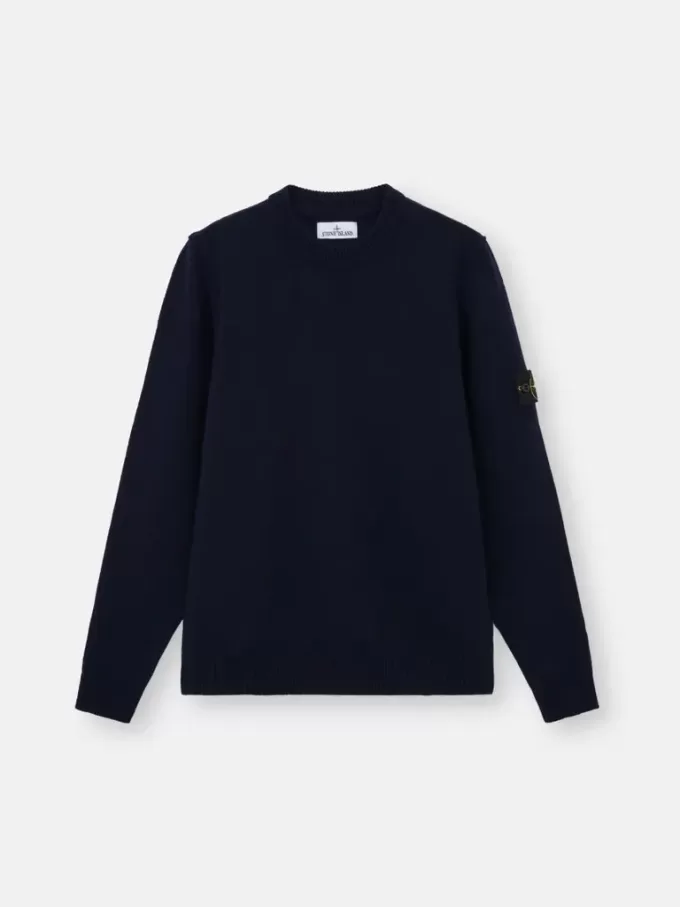 Pull à col rond avec détails cousus