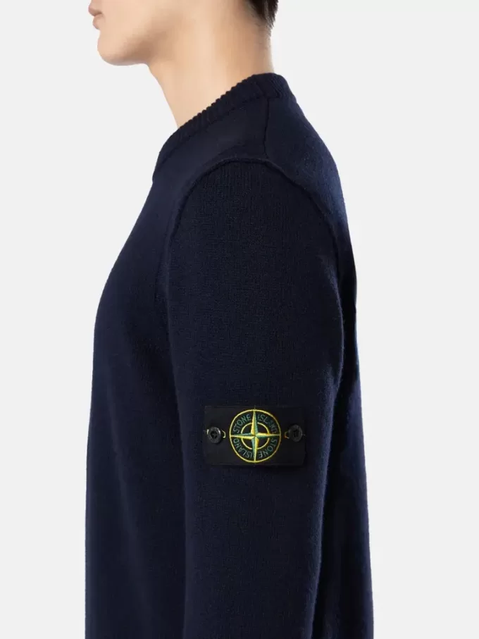 Pull à col rond avec détails cousus