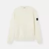 Pull à col rond avec détails en maille inversée