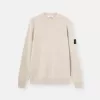 Pull à col rond avec détails en maille inversée