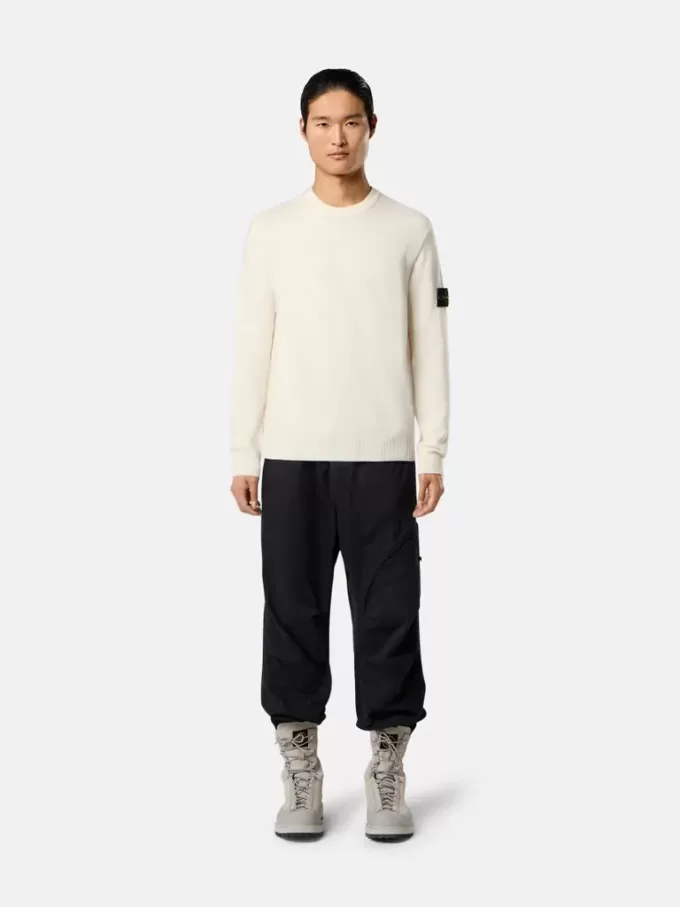 Pull à col rond avec détails en maille inversée