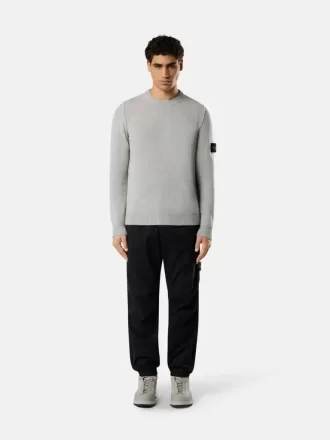 Pull à col rond avec détails en maille inversée