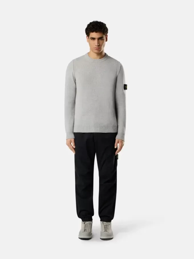 Pull à col rond avec détails en maille inversée