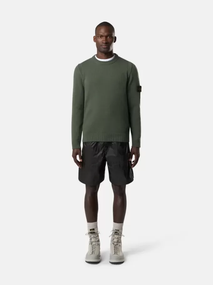 Pull à col rond avec détails en maille inversée