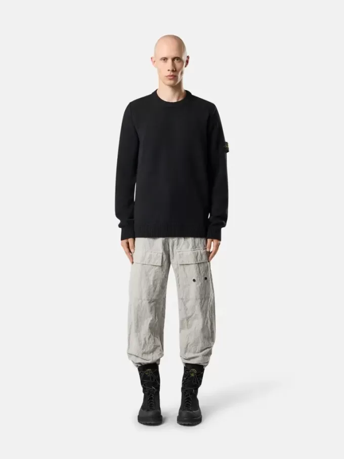 Pull à col rond avec détails en maille inversée