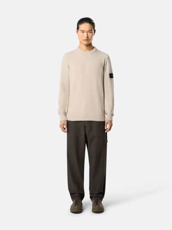 Pull à col rond avec détails en maille inversée