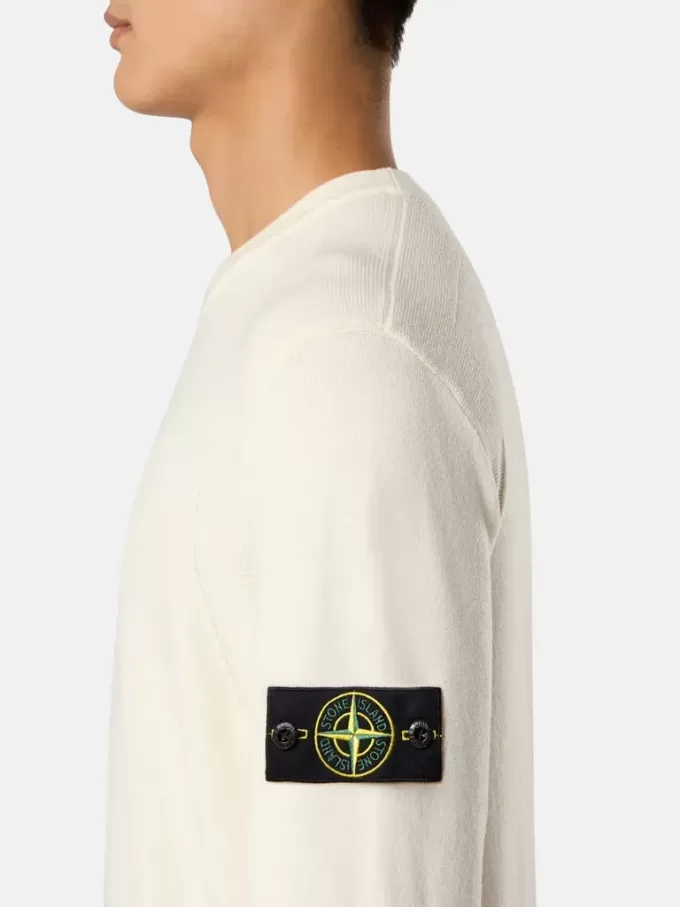 Pull à col rond avec détails en maille inversée