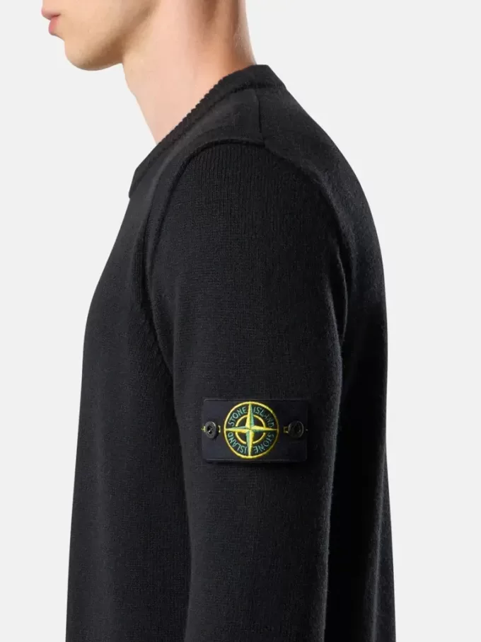 Pull à col rond avec détails en maille inversée